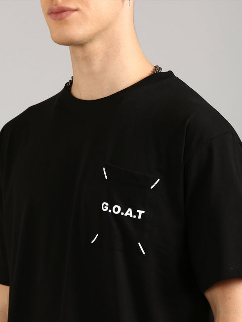 Black Printed Oversized T-shirt